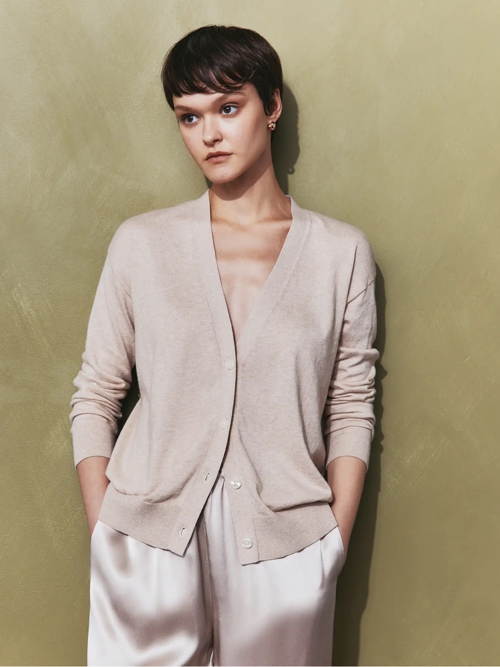 Quince Lightweight Cotton Cashmere Cardigan